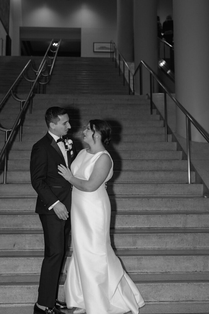 black and white flash wedding photography