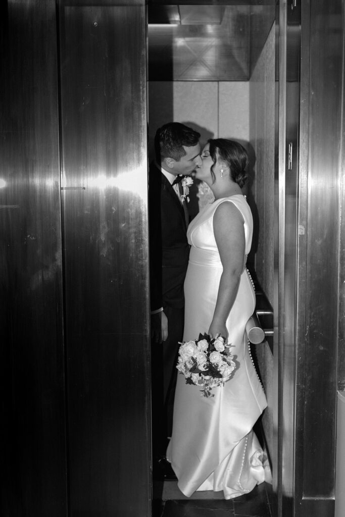 elevator wedding photos flash wedding photography