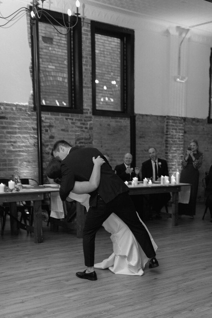 bride and groom first dance wedding reception photos