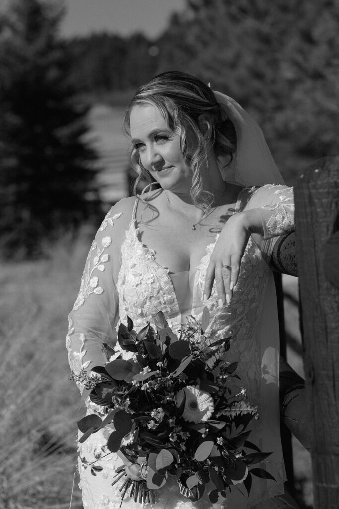 outdoor wedding bridals black and white timeless
