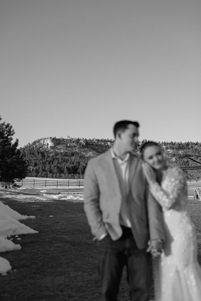 Spruce Mountain Ranch Wedding portraits bride and groom