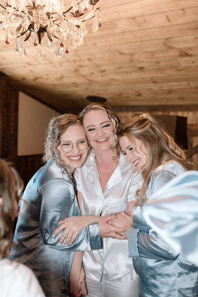 Spruce Mountain Ranch Wedding getting ready photos with bridesmaids