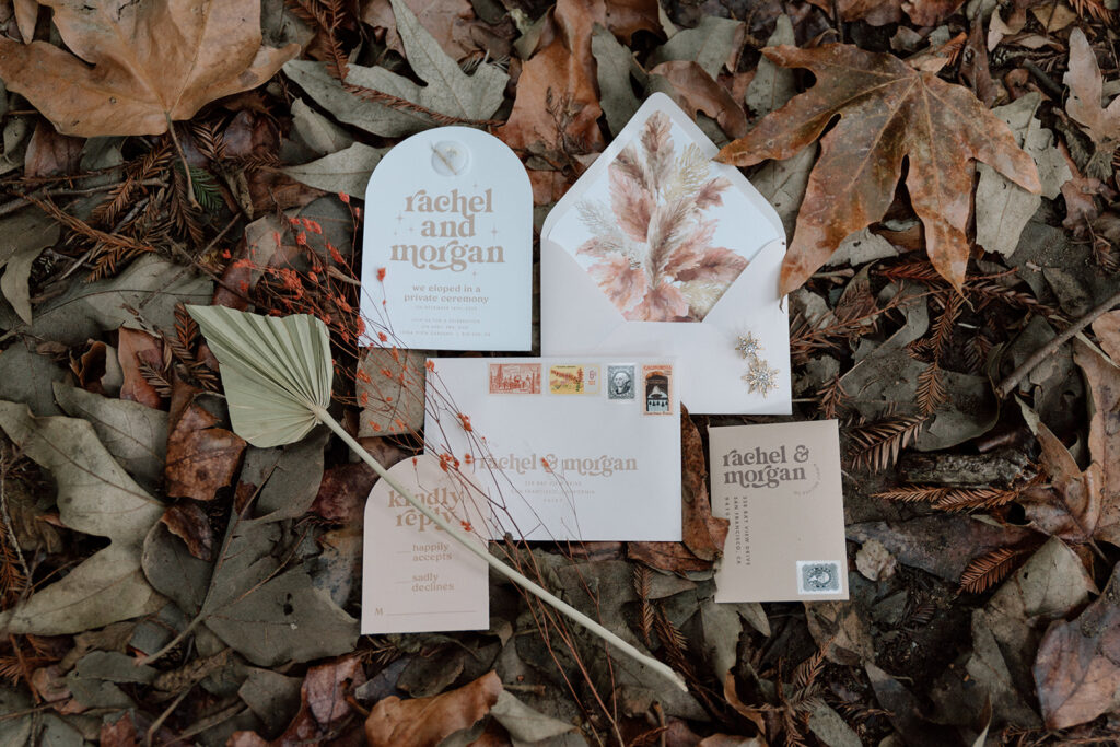 wedding details flatlay california elopement