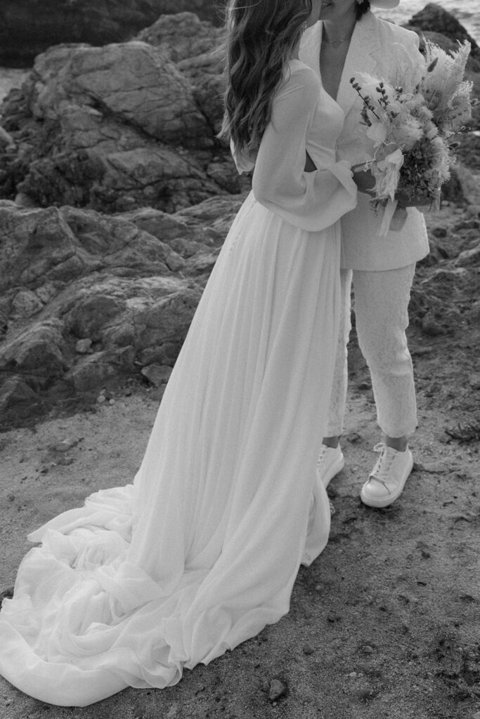 documentary syle detail shots wedding dress california elopement