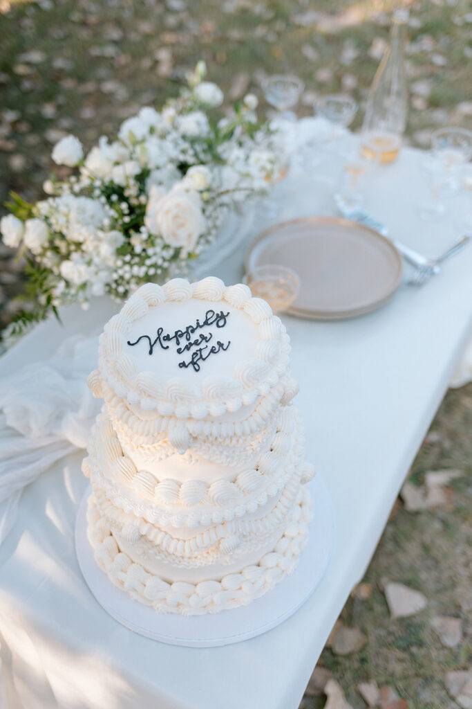 simple wedding cake kansas city wedding outdoors