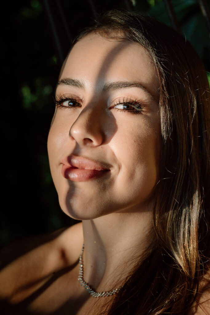 direct sunlight bridal portraits with shadows