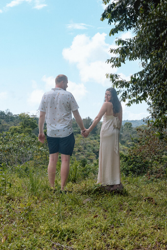 couple holding hands for costa rica elopement in uvita