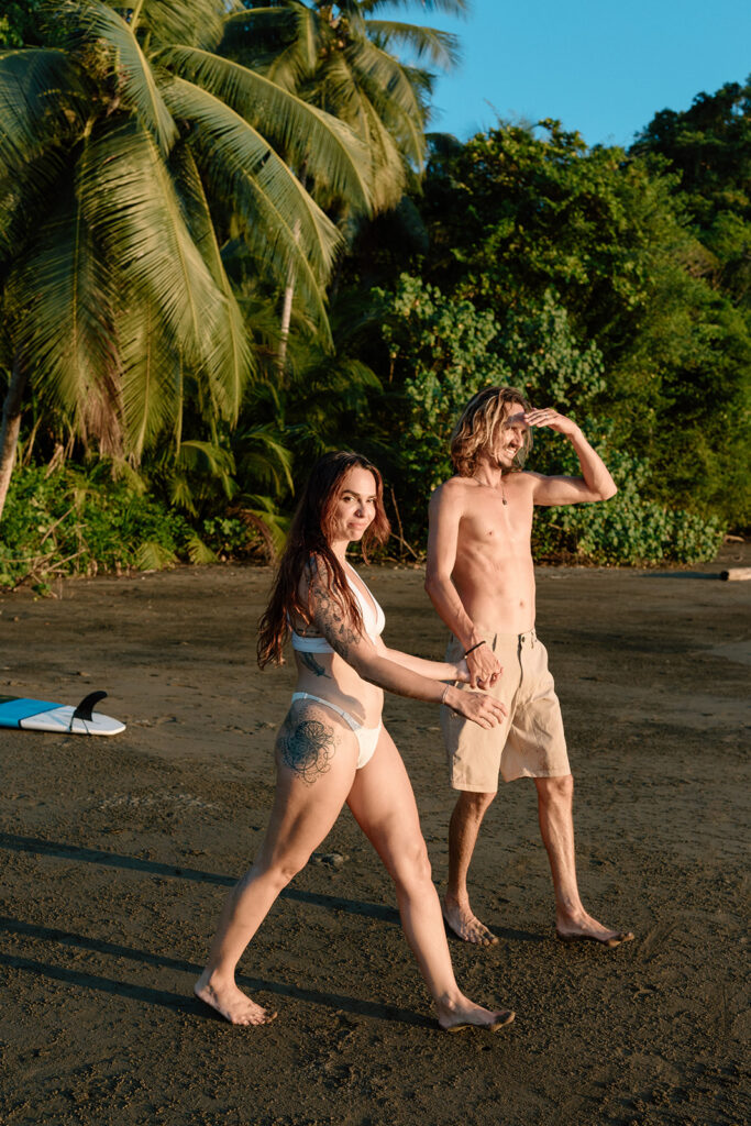 candid uvita beach couples photoshoot