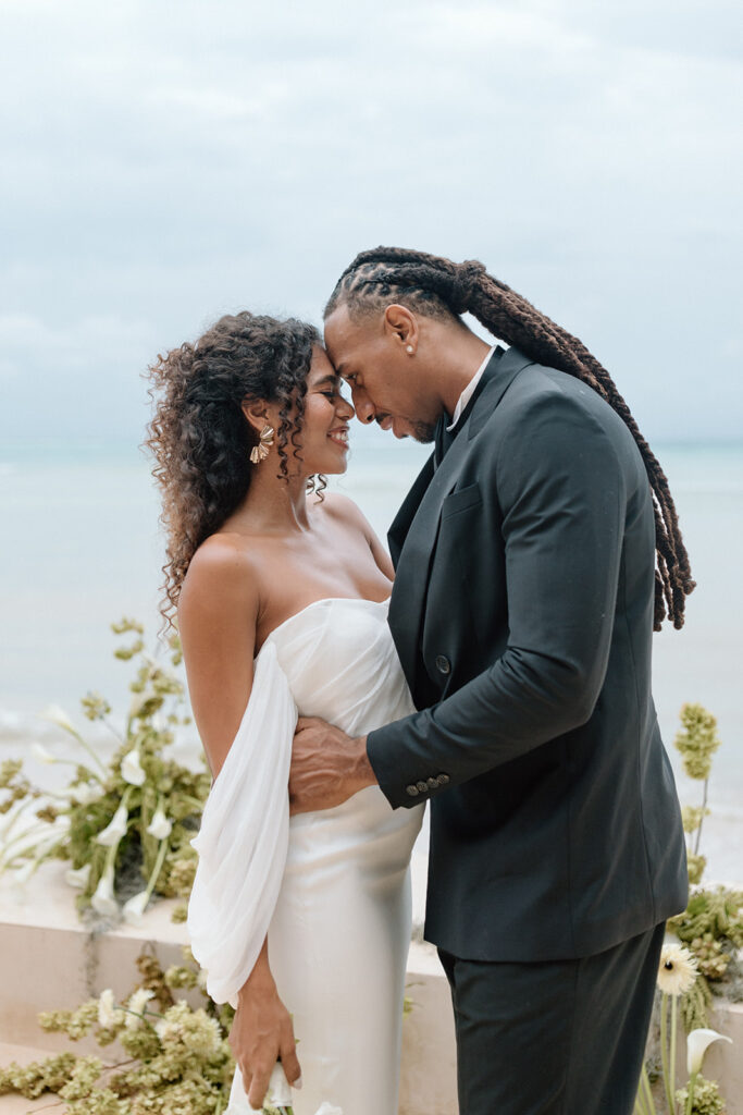 tropical beach elopement photos romantic