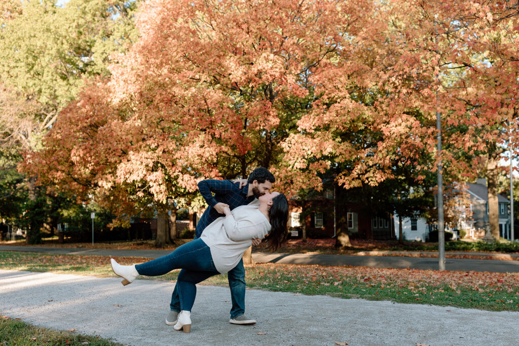 kc romantic couples photography fall engagement