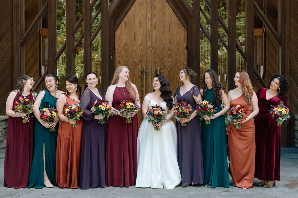 fall bridesmaid dresses mismatch