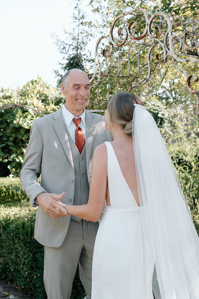 first look wedding photos with dad