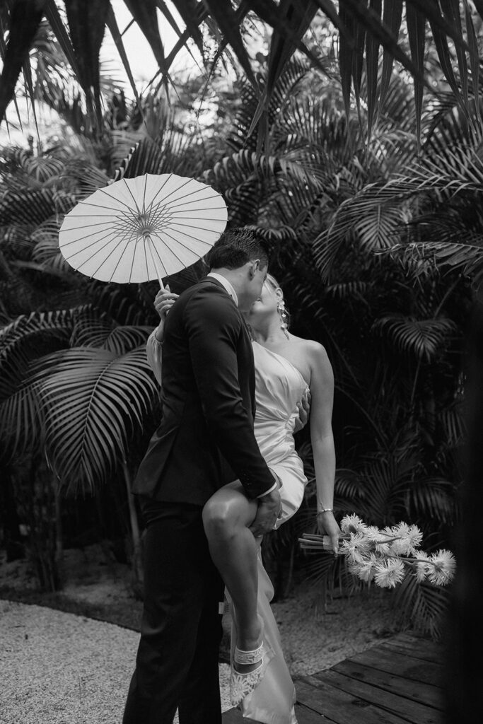 romantic couple photos bride and groom in a tropical place