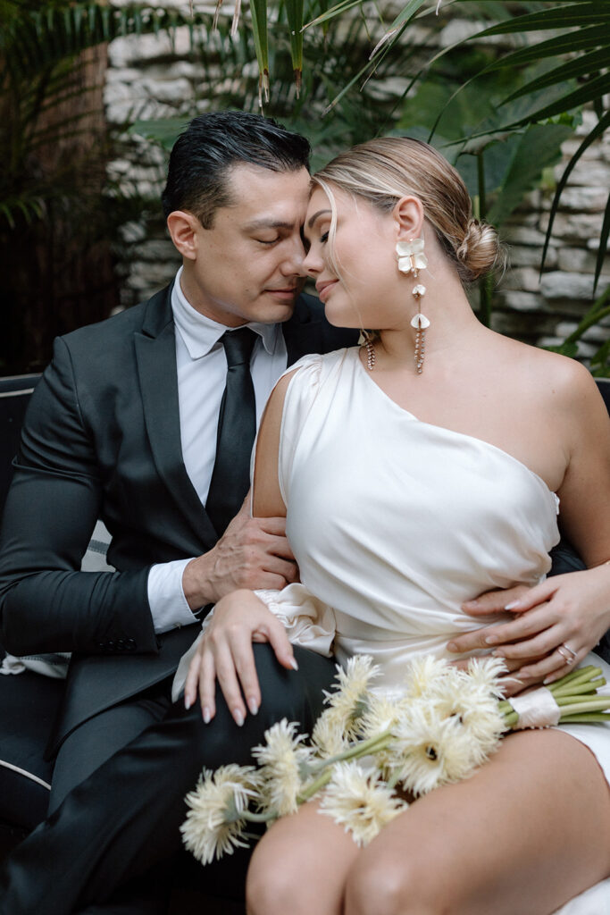 romantic couple photos bride and groom in a tropical place