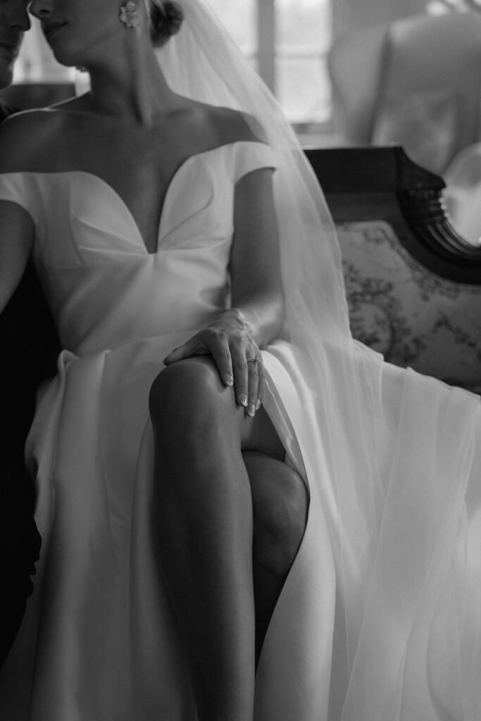 A moody style wedding picture for a styled shoot wedding at Longview Mansion.