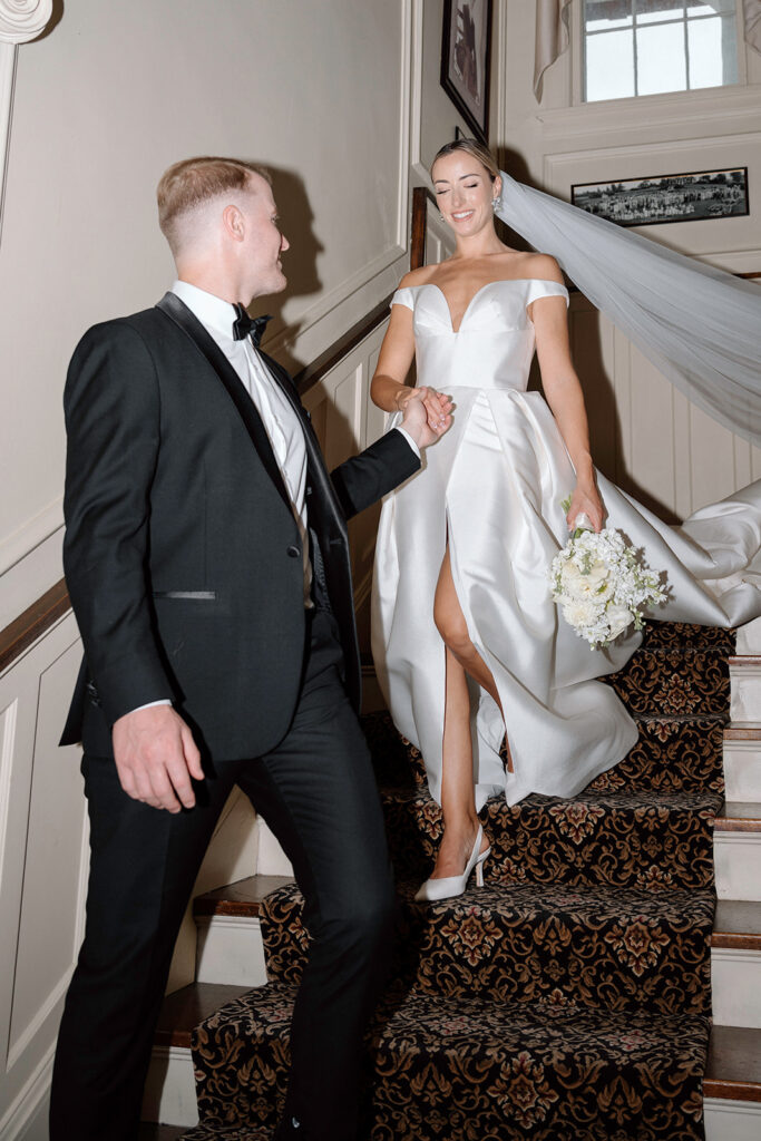 An documentary wedding picture taken for a styled wedding at the Historic Longview Mansion Kansas City wedding venue.