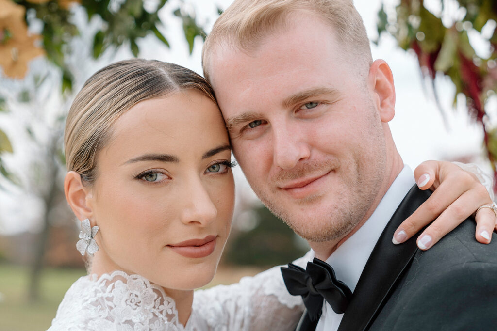 Bride and groom portrait for a styled wedding at the Historic Longview Mansion.