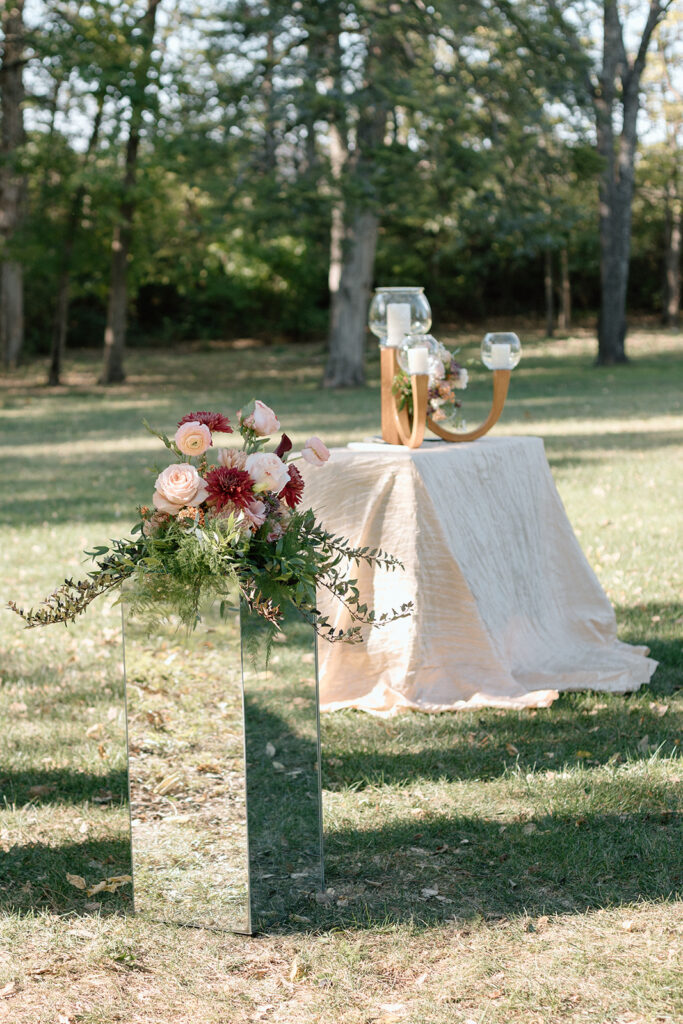 outdoor fall wedding details