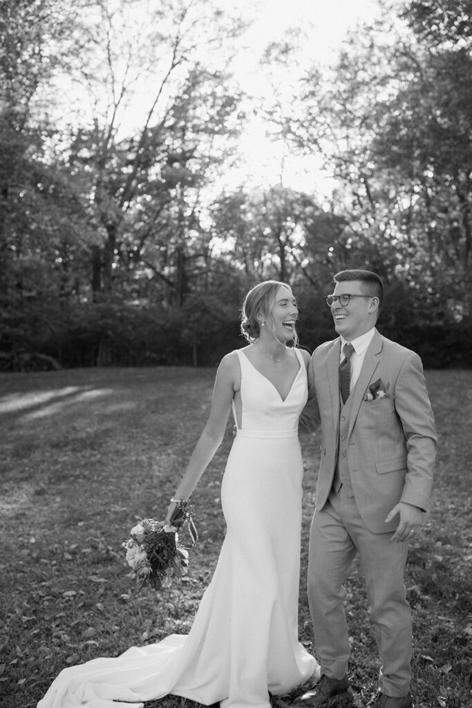 bride and groom romantic portraits