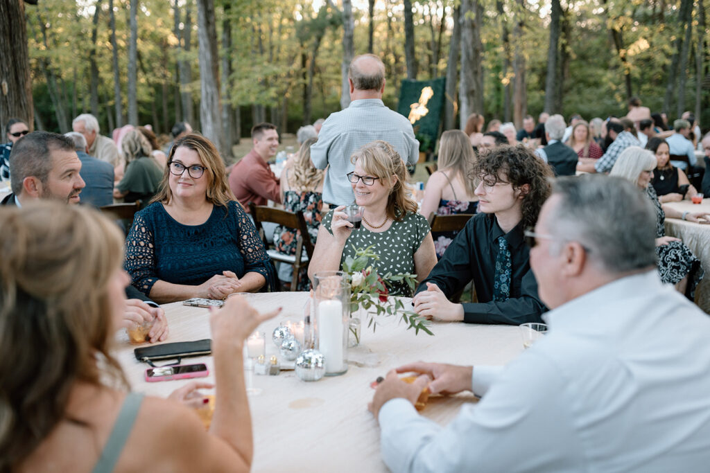 reception seating for Fall Wedding at Gather at Red Cedar Gardens
