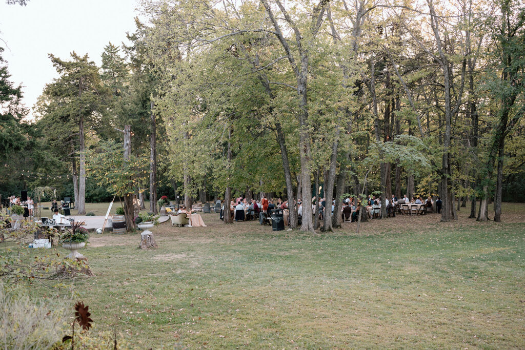 Kansas outdoor reception at Gather at Red Cedars Gardens