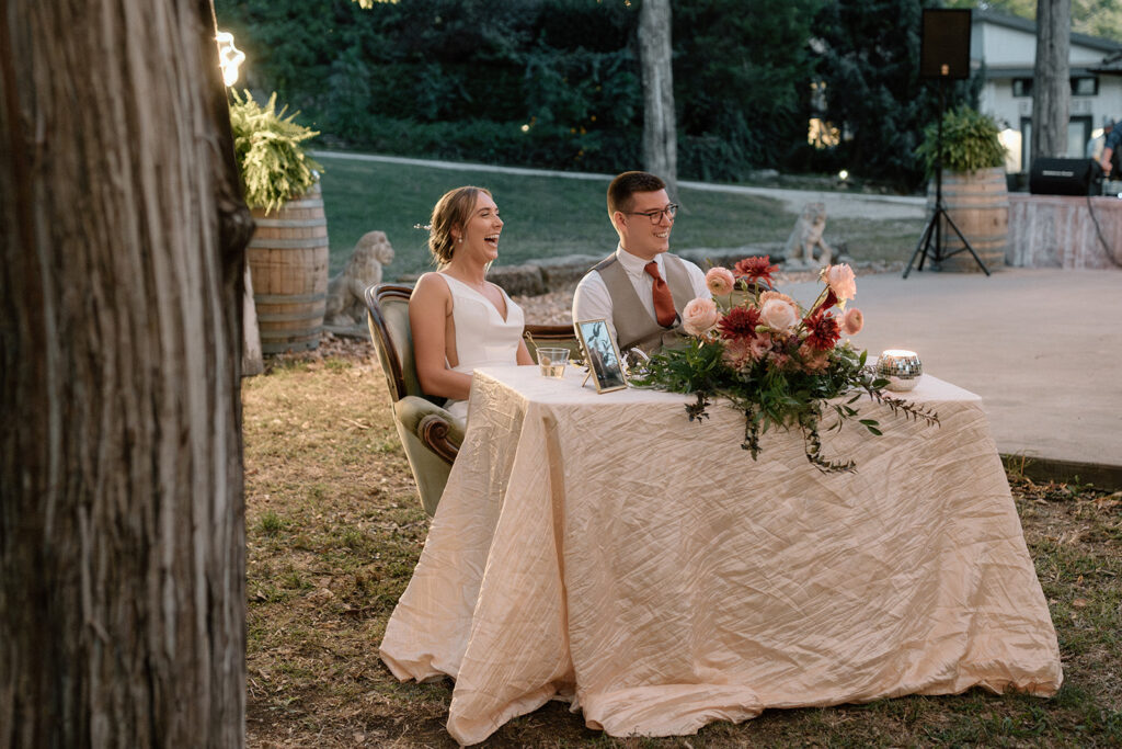 documentary style bride and groom reception photos