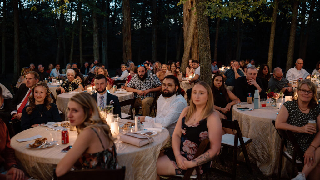 reception seating for Fall Wedding at Gather at Red Cedar Gardens