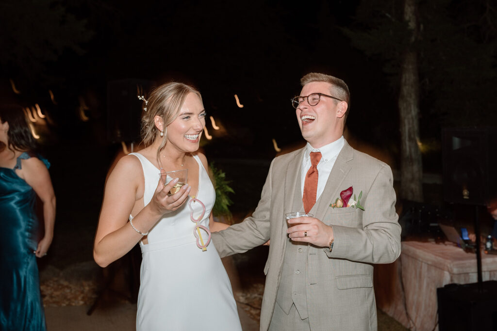 bride and groom dancing during fall wedding at Gather at Red Cedar Gardens