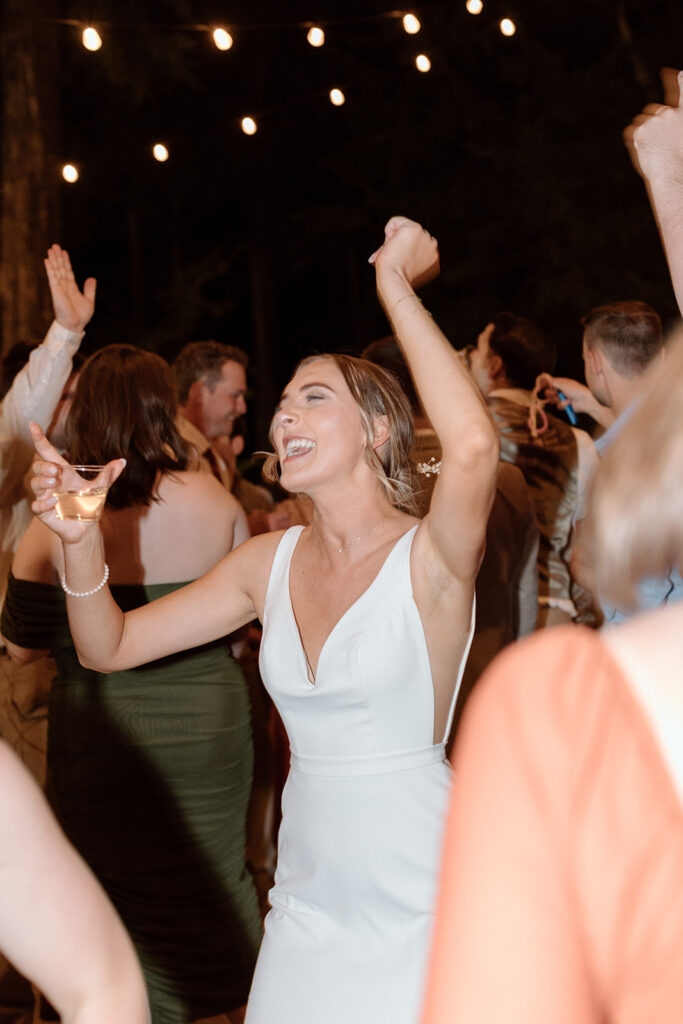 bride and groom dancing during fall wedding at Gather at Red Cedar Gardens