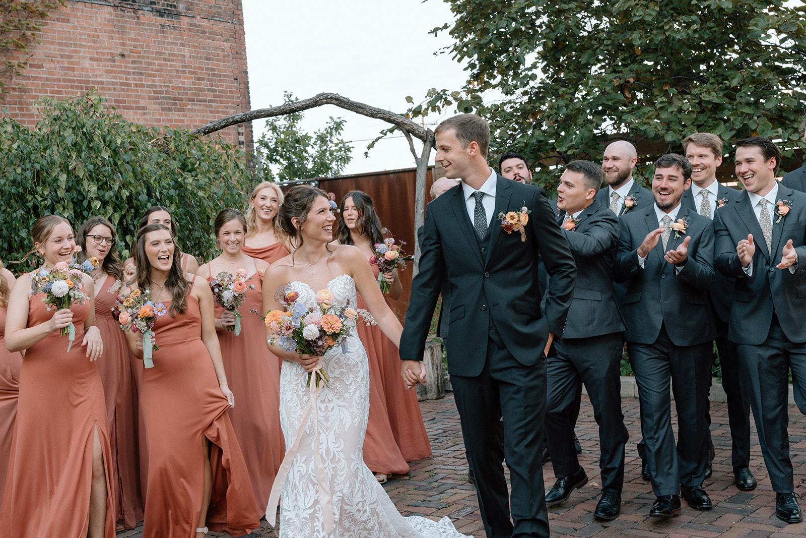 wedding party photos at The Hobbs wedding venue