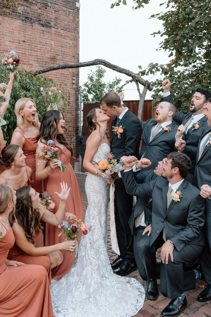 wedding party photos in the West Bottoms KC
