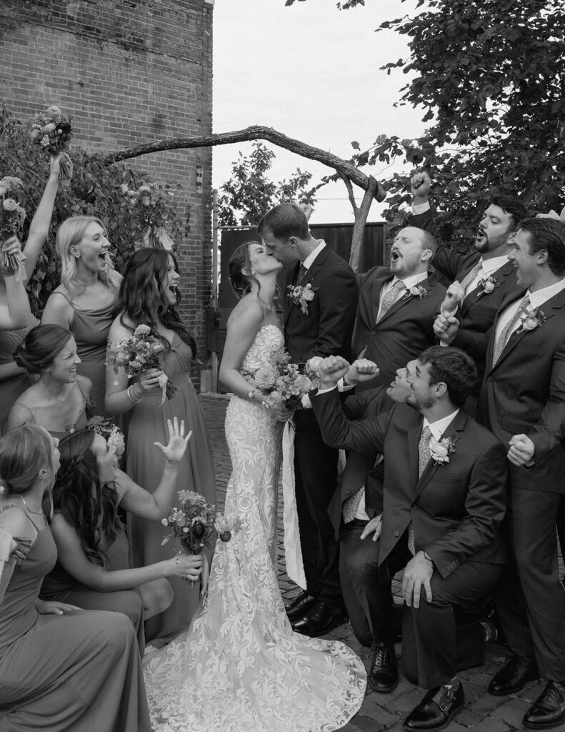 bridal party photos at The Hobbs wedding venue