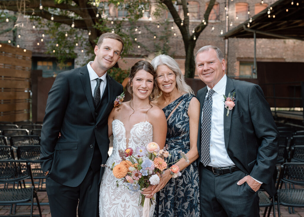formal family pictures at The Hobbs wedding venue