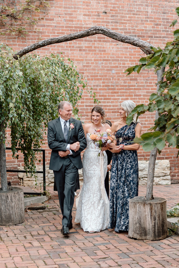 the bride's grand ceremony entrance