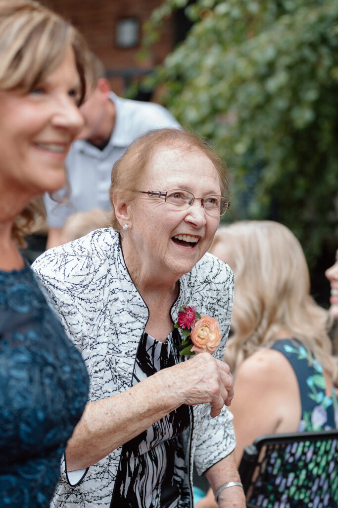 candid wedding guest photos in West Bottoms 