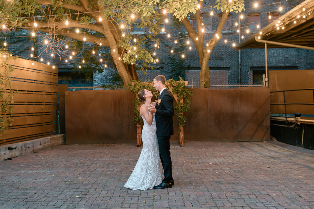 romantic bride and groom photos at the Hobbs wedding venue KC