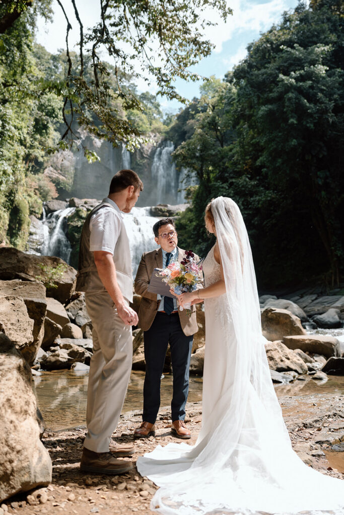 The Nauyaca waterfall elopement ceremony.