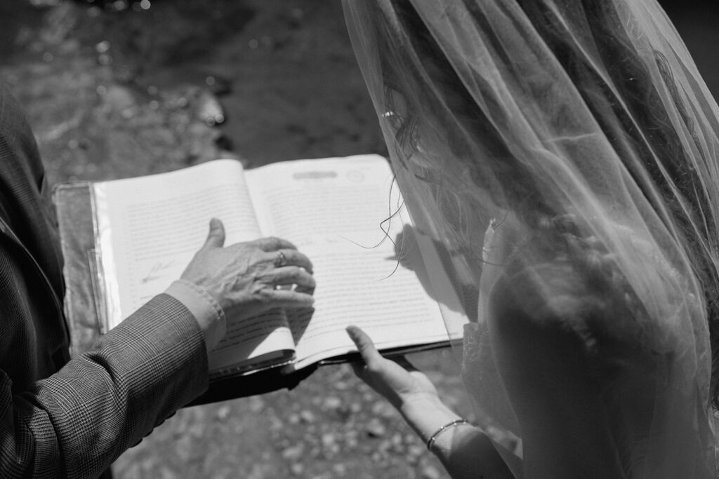 Signing the marriage license to make the Costa Rica ceremony legal.