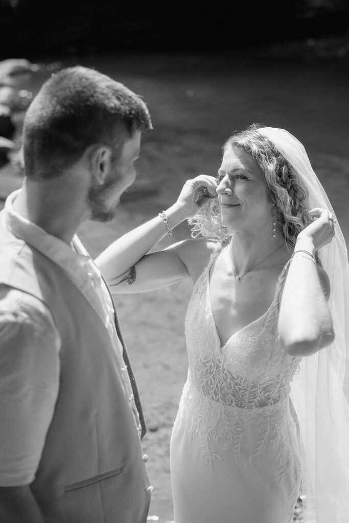 A candid moment during the wedding ceremony.