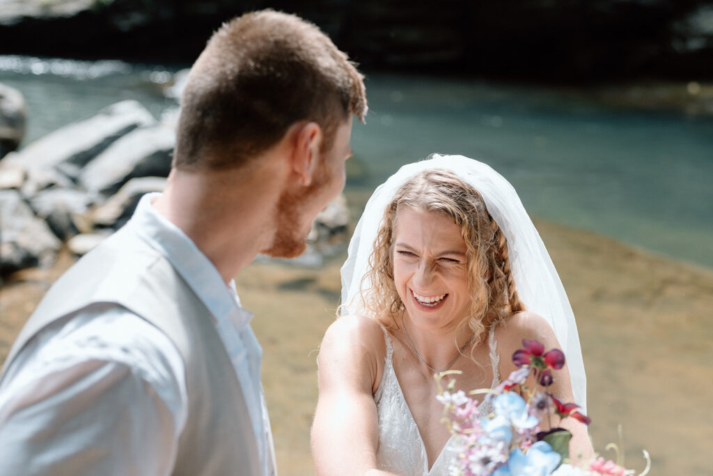 A candid moment during the wedding ceremony.